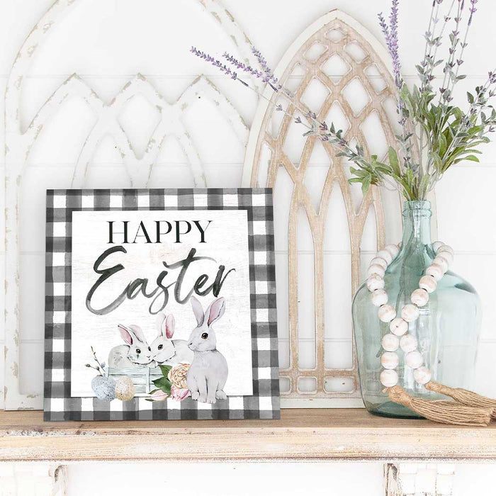 10x10 Happy Easter Buffalo Check Sign