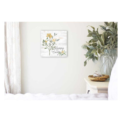 10x10 Happy Easter Yellow Flowers Sign