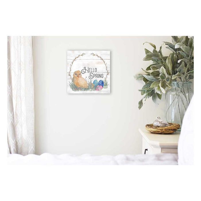 10x10 Hello Spring with Chick Sign