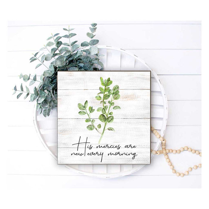 10x10 His Mercies Are New Sign