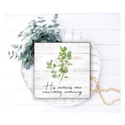 10x10 His Mercies Are New Sign