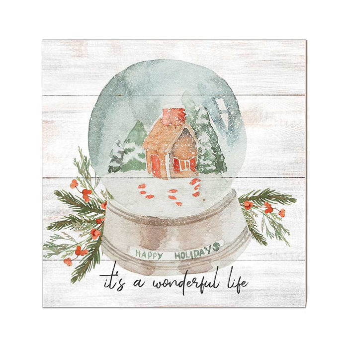10x10 It's a Wonderful World Snowglobe Sign