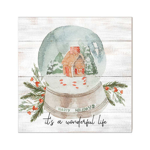 10x10 It's a Wonderful World Snowglobe Sign