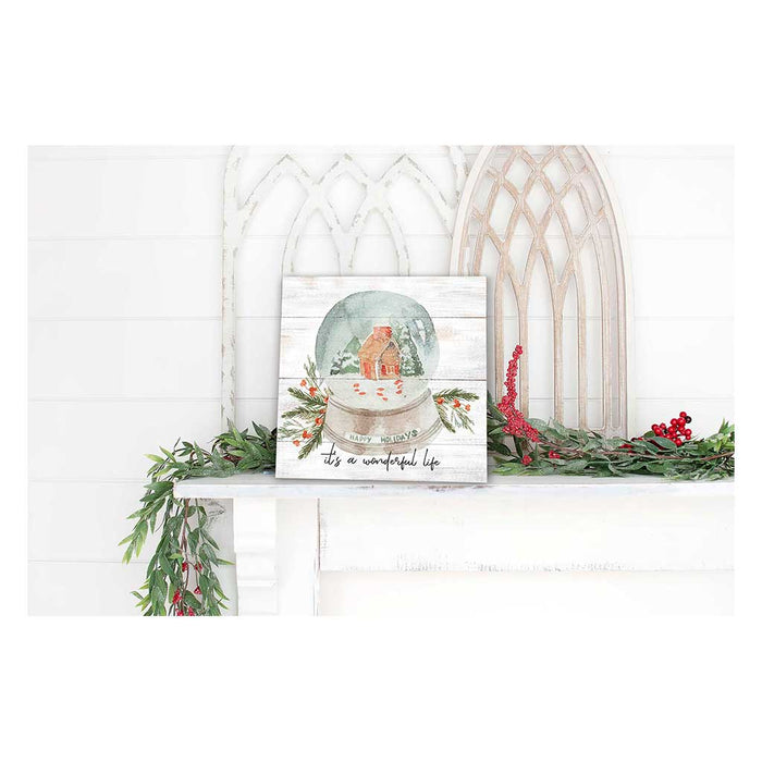 10x10 It's a Wonderful World Snowglobe Sign