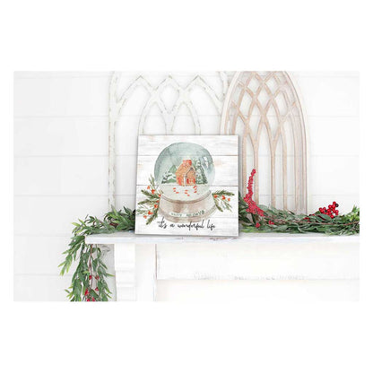 10x10 It's a Wonderful World Snowglobe Sign