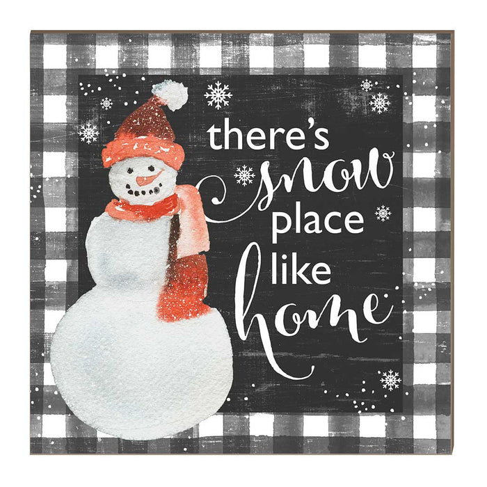 10x10 Snowplace Like Home Snowman Black Buffalo Check Sign