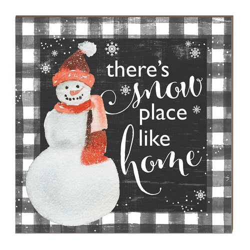 10x10 Snowplace Like Home Snowman Black Buffalo Check Sign