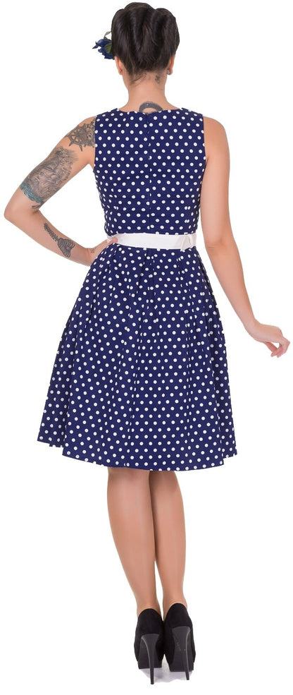 Lola Stylish 50's  Retro Swing Dress in Navy Blue