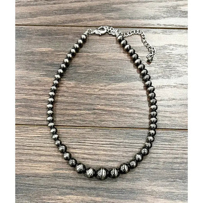 16" Polished Navajo Inspired Beaded Necklace