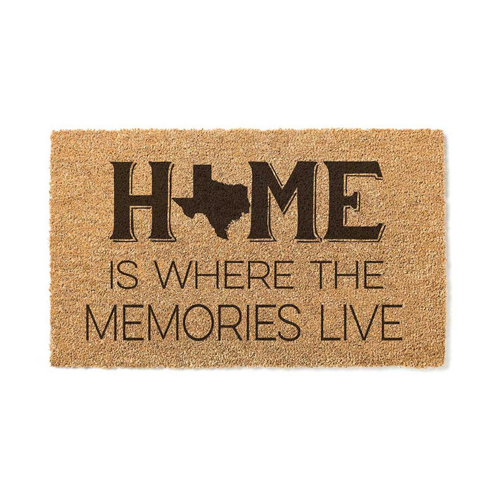 18x30 Coir Doormat Home Memories Live Texas