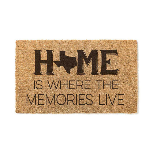 18x30 Coir Doormat Home Memories Live Texas