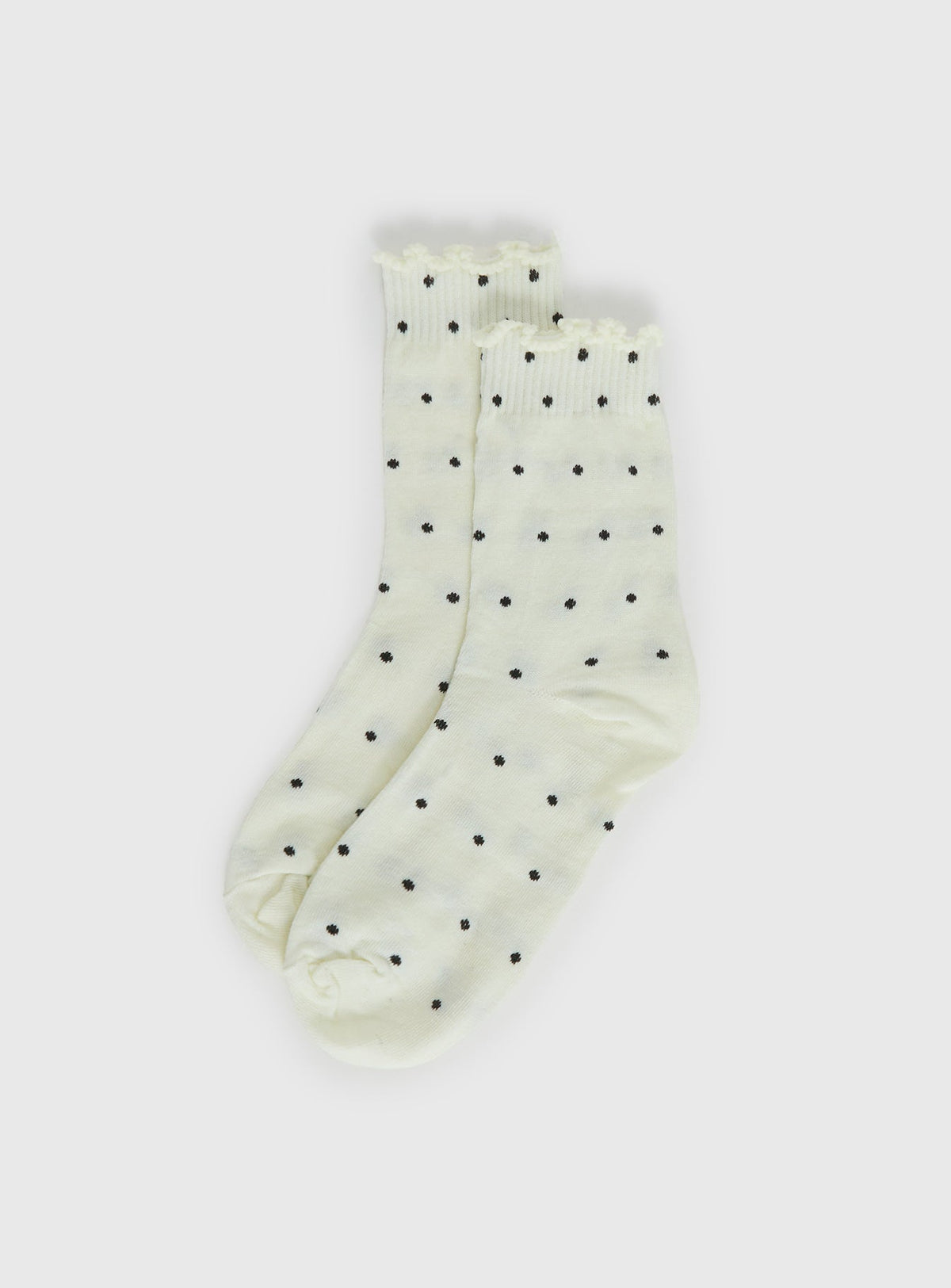 Pillowtalk Frill Socks Cream Polka