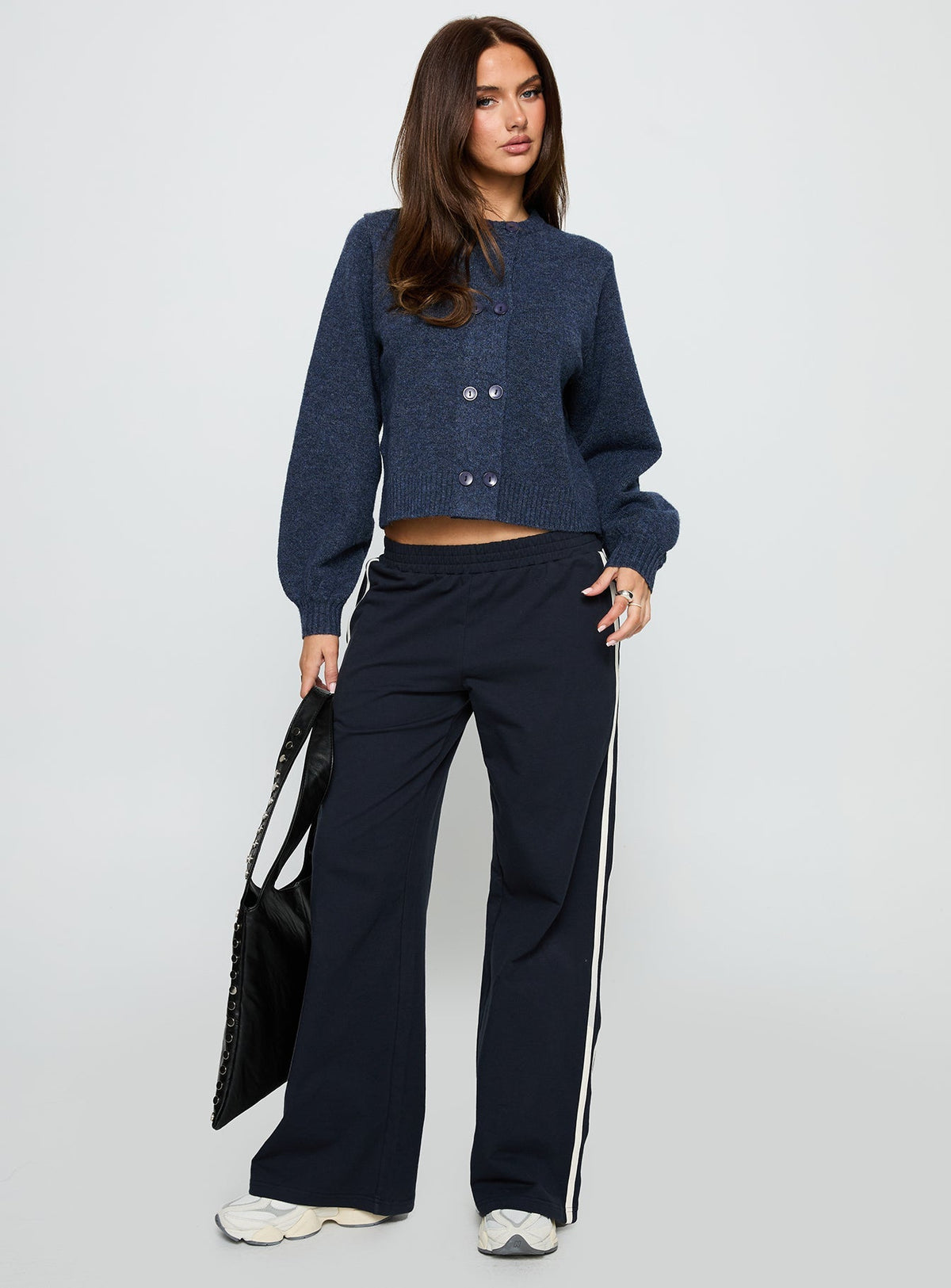 Kammi Button Up Cardigan Navy