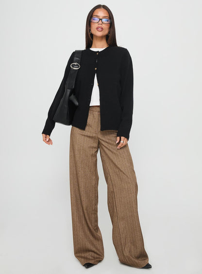 Arica Button Up Knit Cardigan Black