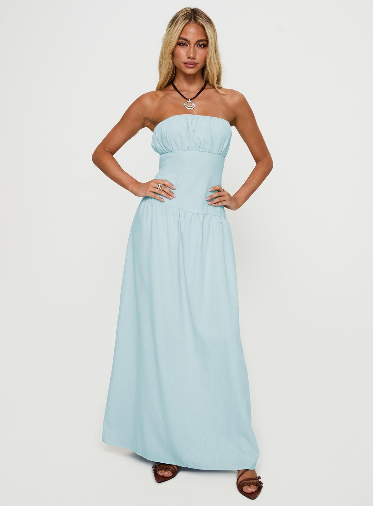 Luabelle Strapless Maxi Dress Blue