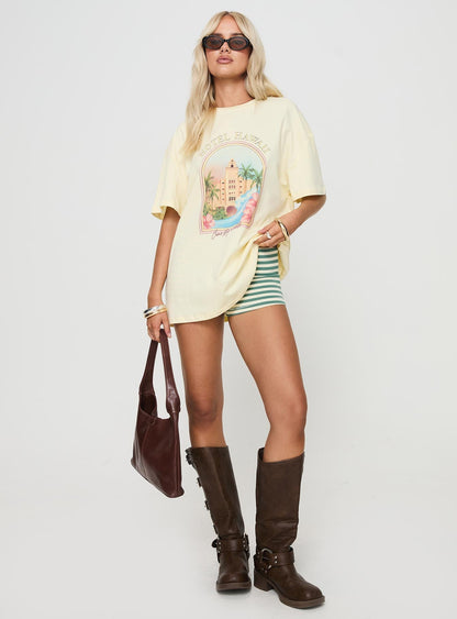 Hotel Hawaii Oversized Tee Yellow