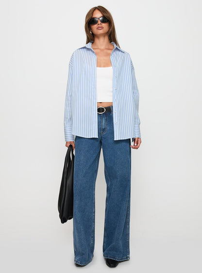 Mallin Shirt Blue / White Stripe