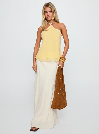 Rafaella Halter Top Lemon / Cream