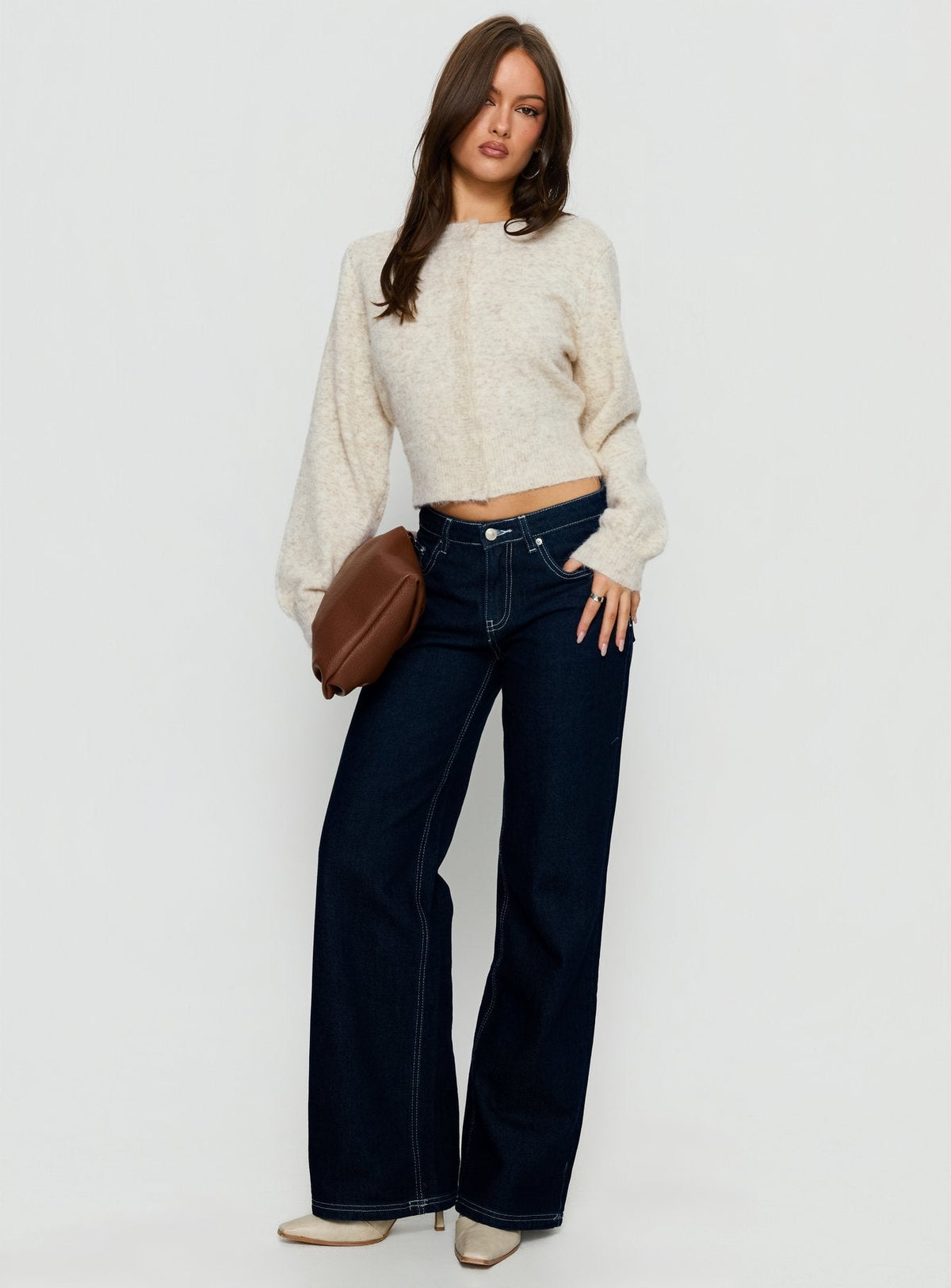 Dawsen Button Down Cardigan Cream