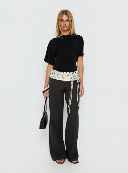 Seneca Wrap Pants Charcoal Polka Dot