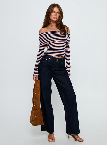 Ellanor Low Rise Straight Leg Jeans Indigo Blue