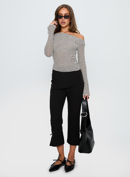 Synergies Long Sleeve Top Brown / White Stripe