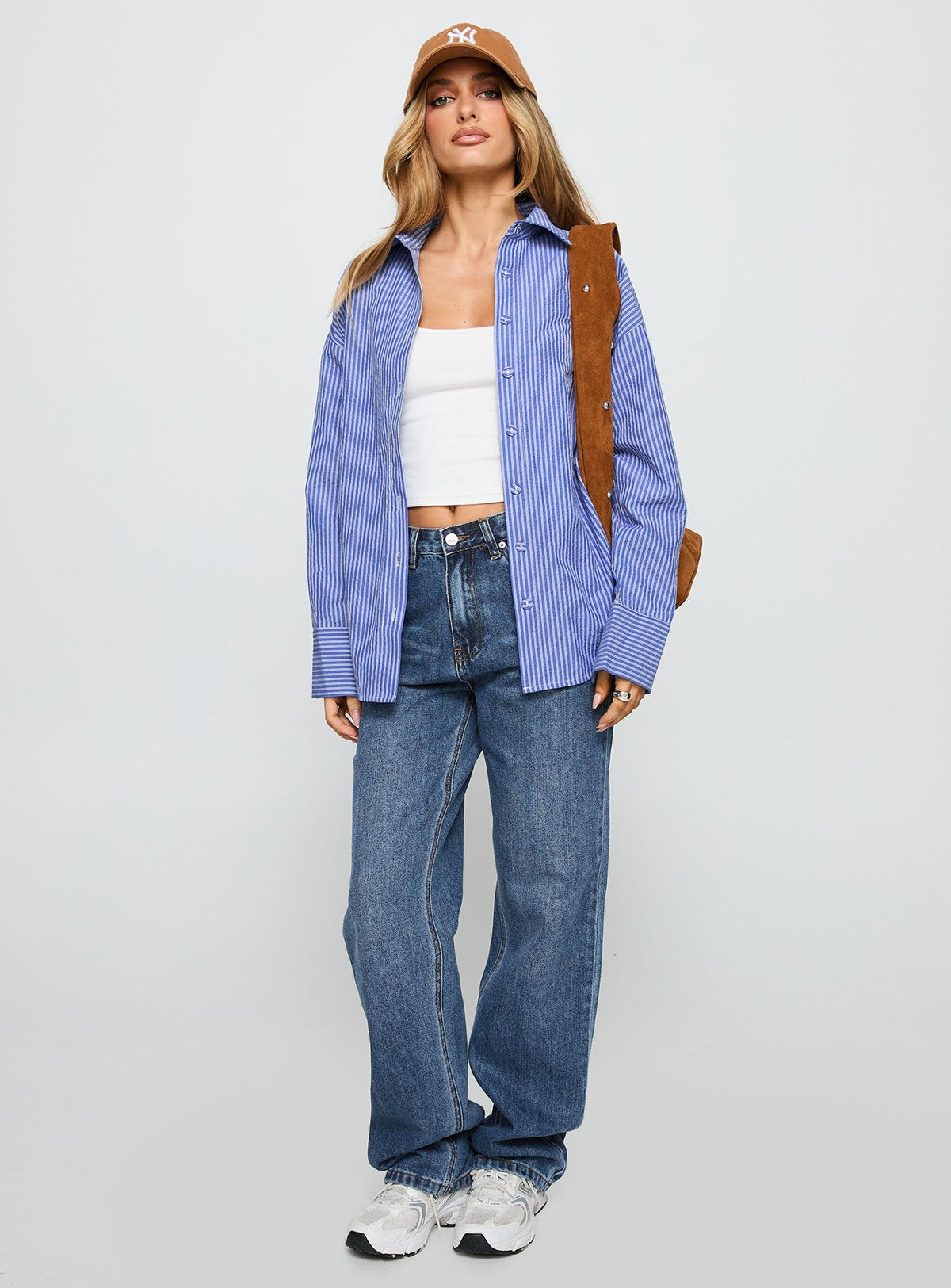 Mallin Shirt Mid Blue Stripe