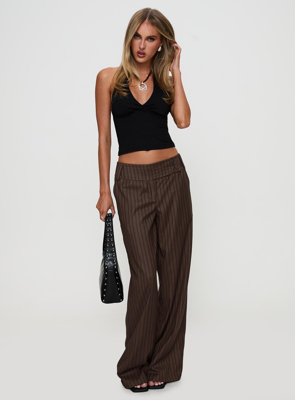 Cedars Low Rise Pant Brown Stripe