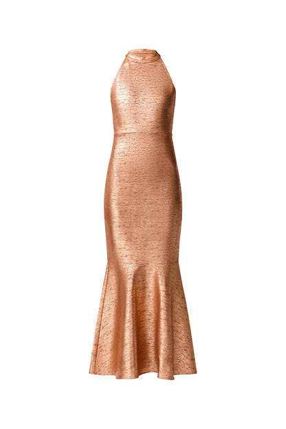 Rhian Halter Gown in Orange