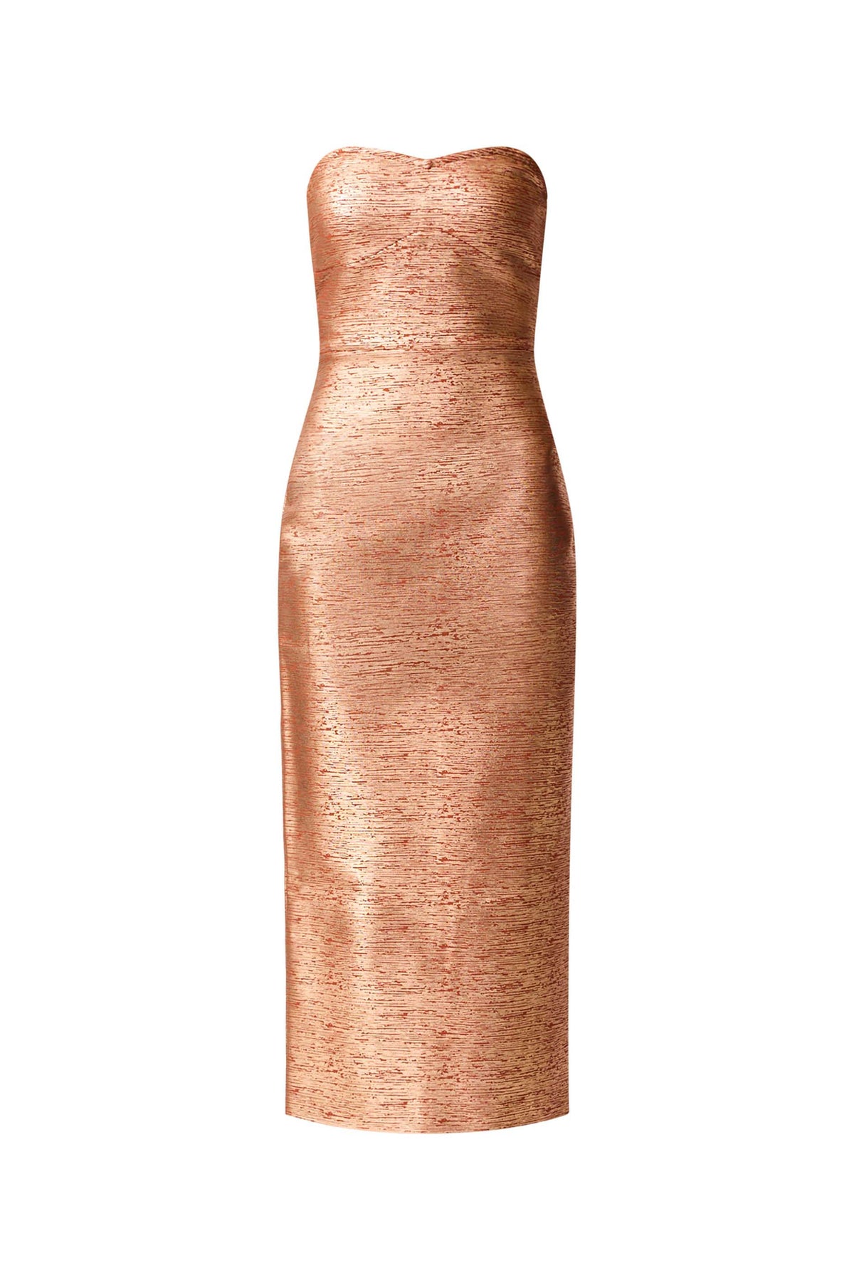 Rhian Strapless Midi in Orange