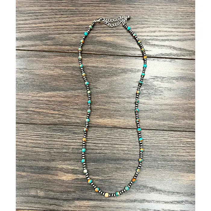 26" Handmade Navajo Inspired Gemstone Beaded Necklace
