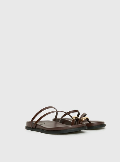 Therapy Alba Hardware Detail Sandals Chocolate
