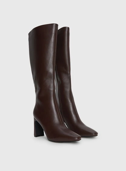 Sawyer Knee High Boots Brown