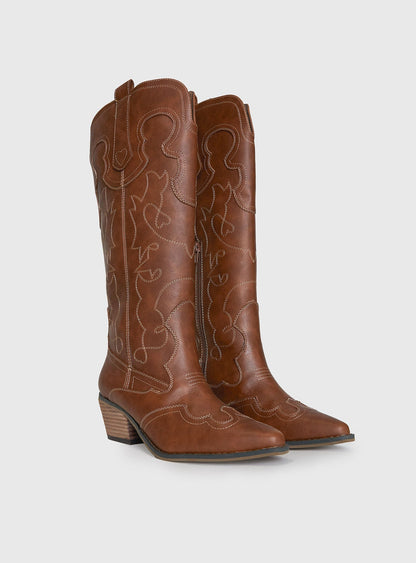 Therapy Malvin Cowboy Boots Tan