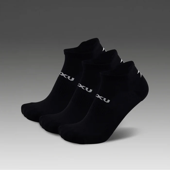 2XU Ankle Sock 3 Pack | Black / White
