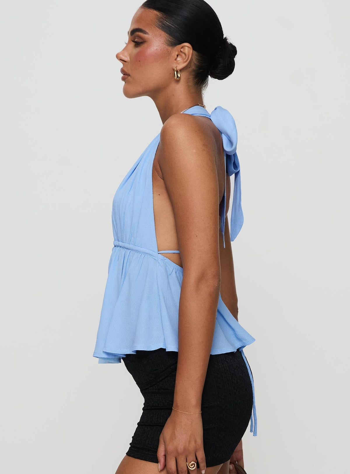 Saddler Halter Top Blue