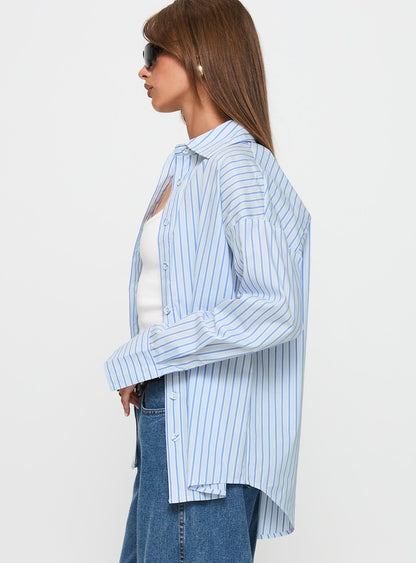 Mallin Shirt Blue / White Stripe