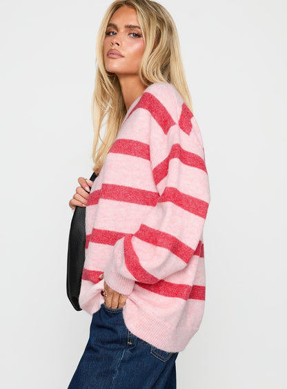 Places To Go Knit Sweater Red / Pink