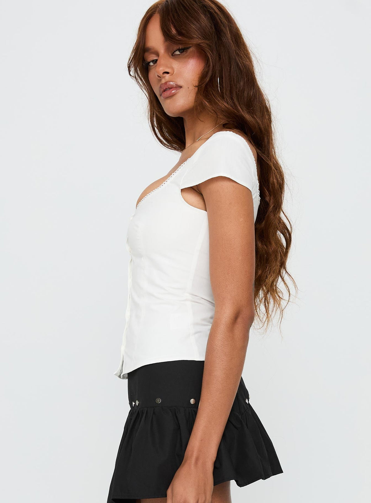 Transcendence Button Up Top White