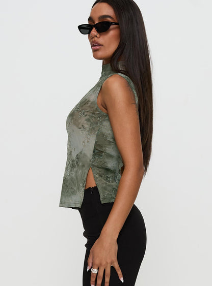 Nights All Alone High Neck Top Multi