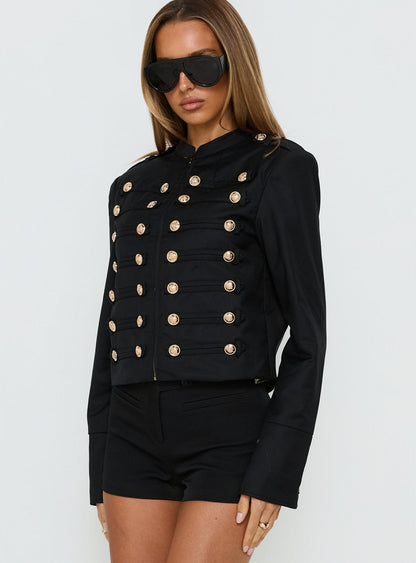 Rush Hour Button Detail Jacket Black
