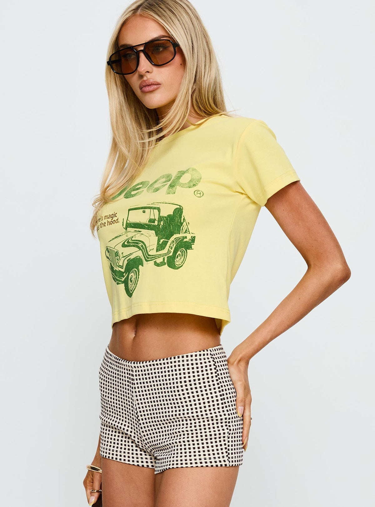 Jeep Girl Graphic Top Yellow