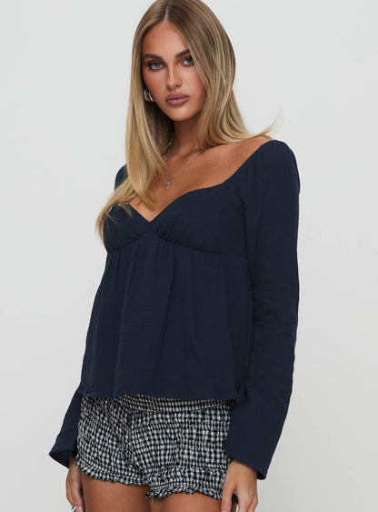 Khalea Long Sleeve Top Navy