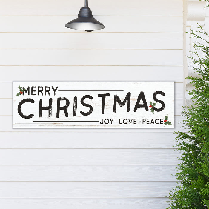 35x10 Indoor Outdoor Whitewash Merry Christmas Love Joy Peace Sign