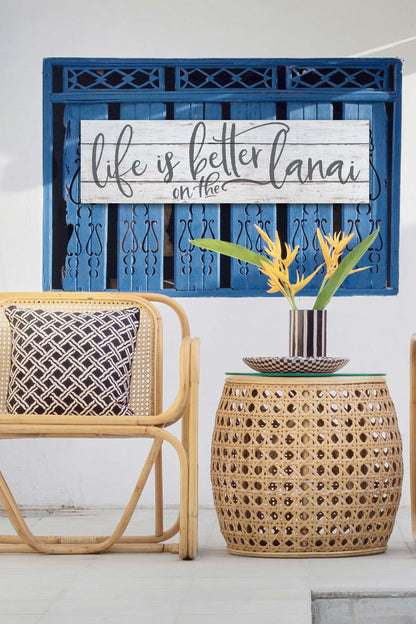 35x10 Indoor Outdoor Whitewash Sign Life is Better Lenai