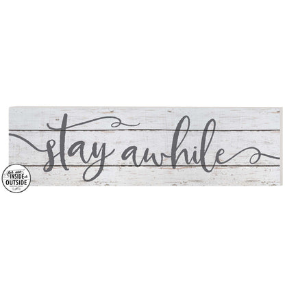 35x10 Indoor Outdoor Whitewash Sign Stay Awhile
