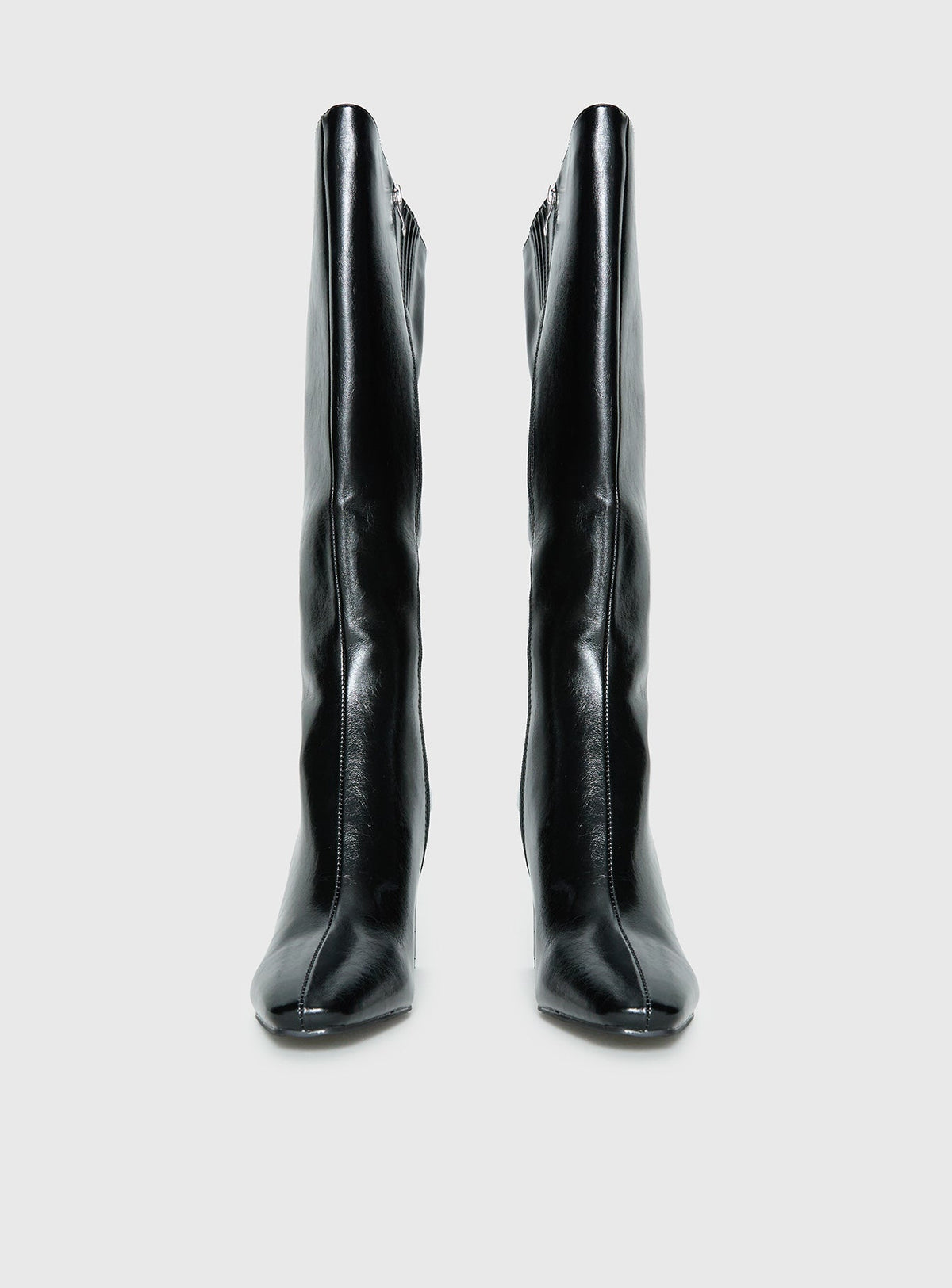 Sawyer Knee High Boots Black Crinkle
