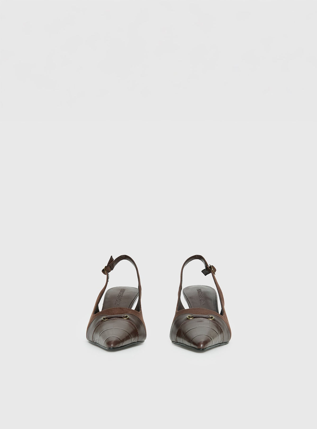 Tiptoe Slingback Heels Brown