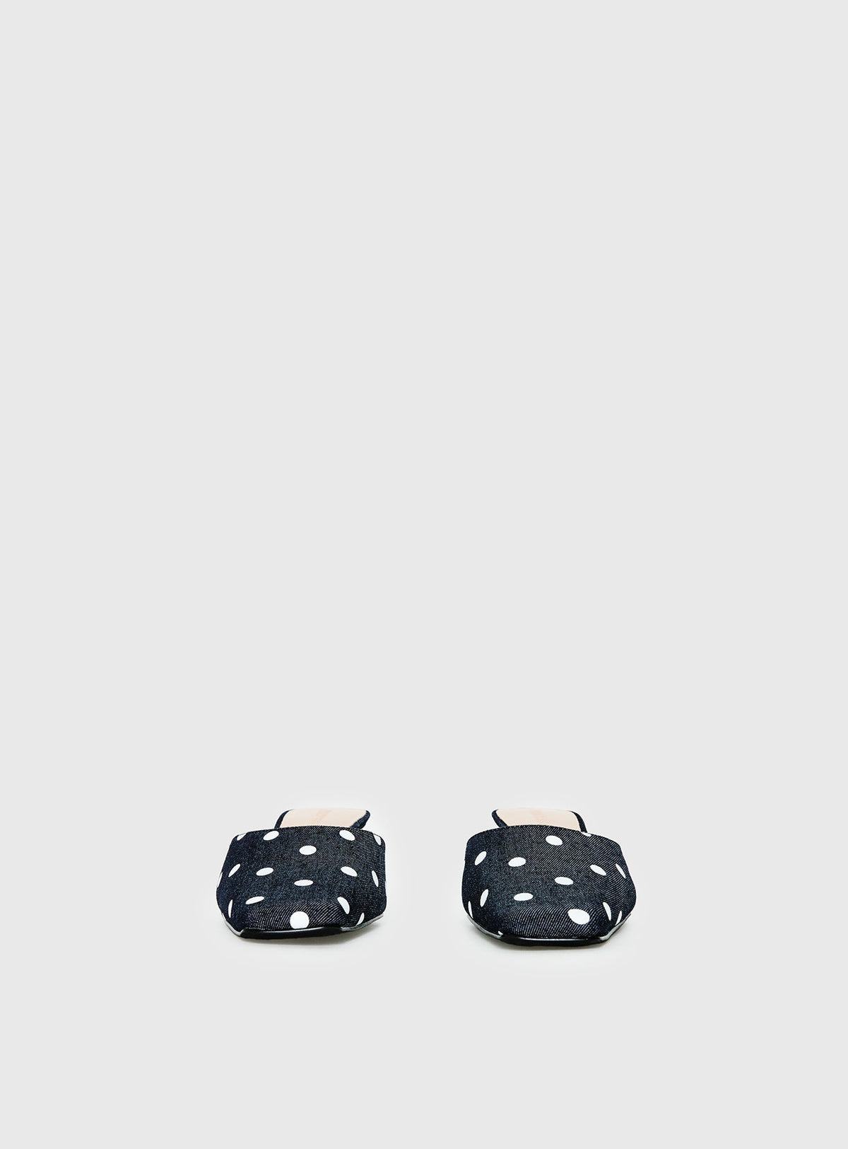 Kaelina Kitten Heels Denim Polka