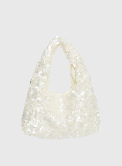 Midnights Sequin Shoulder Bag White